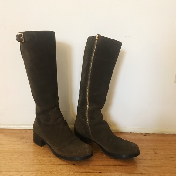 Brown Suede Prada Riding Boot - Picture 2 of 7